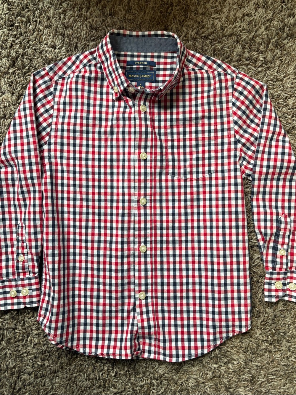 madison james Red, Black & White Gingham Button-Down Shirt